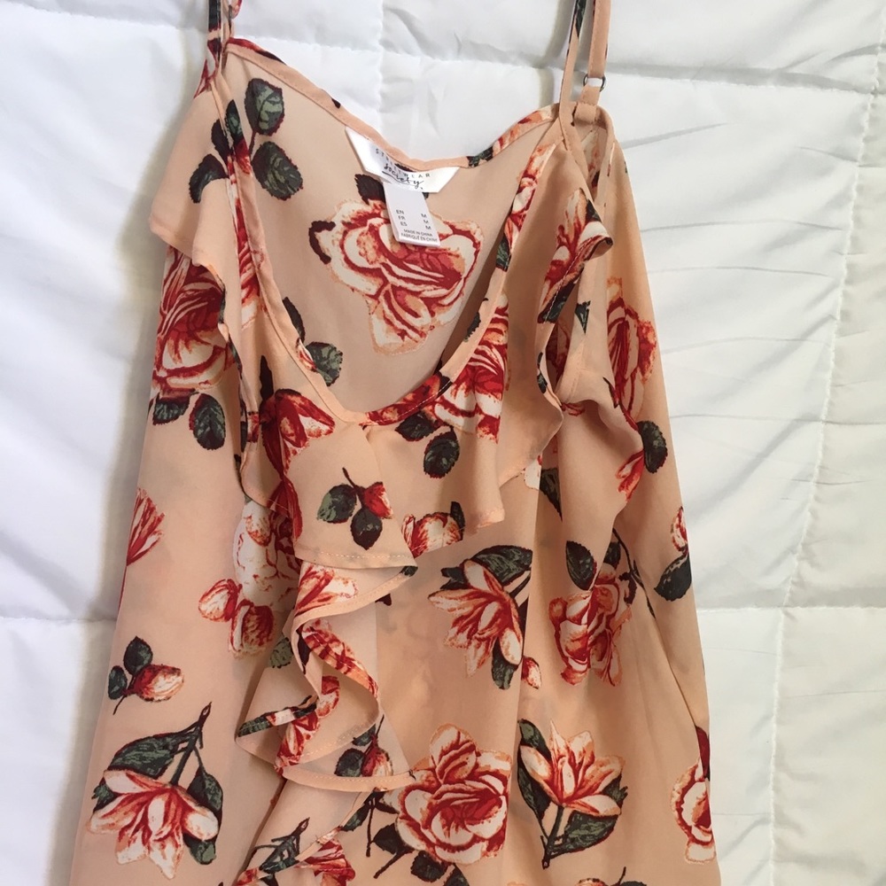 Beige Blouse with Flower Prints